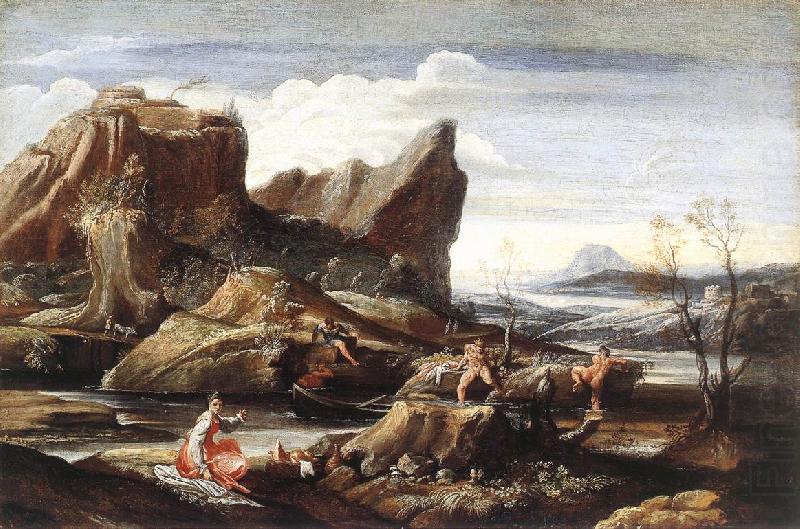 Landscape with Bathers dfg, CARRACCI, Antonio